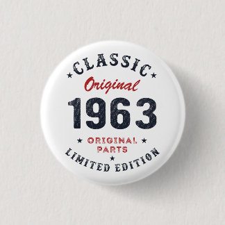 Badge Rond 2,50 Cm Classique Original 1963 Pièces Originales Cadeau A