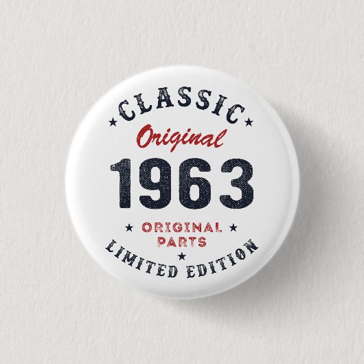 Badge Rond 2,50 Cm Classique Original 1963 Pièces Originales Cadeau A (Devant)