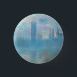 Badge Rond 2,50 Cm Claude Monet. Chambres du Parlement de Londres. Bl<br><div class="desc">Bouton Claude Monet "Chambres du Parlement, Londres".</div>
