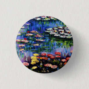 Badge Rond 2,50 Cm Claude Monet Water Lilies 1916 Fine Art