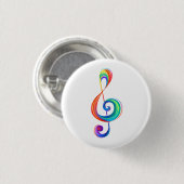 Badge Rond 2,50 Cm Clé arc-en-ciel (Devant & derrière)