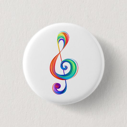 Badge Rond 2,50 Cm Clé arc-en-ciel (Devant)