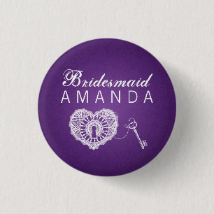 Badge Rond 2,50 Cm Clé élégante de faveur de demoiselle d'honneur