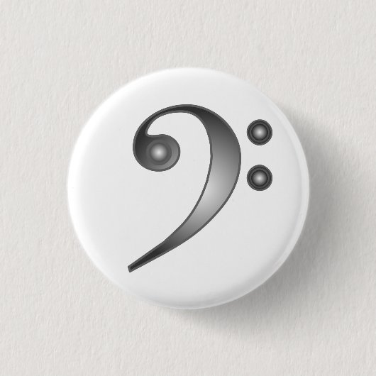 Badge Rond 2,50 Cm Clef basse métallique (Devant)