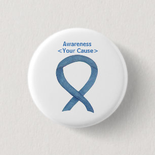 Badge Rond 2,50 Cm Clés Bouton Personnalisées Denim Awareness Art