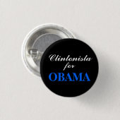 Badge Rond 2,50 Cm Clintonista pour OBAMA (Devant & derrière)