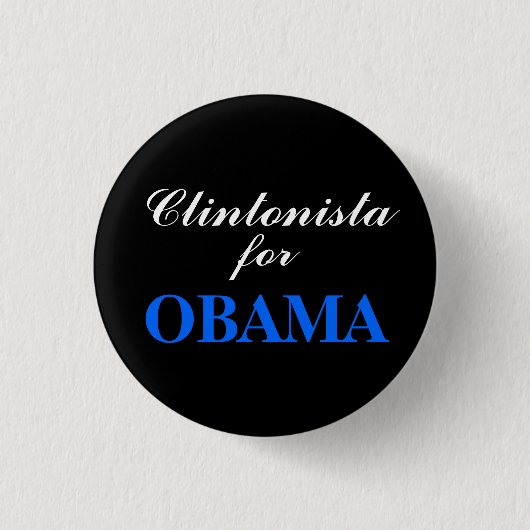 Badge Rond 2,50 Cm Clintonista pour OBAMA (Devant)