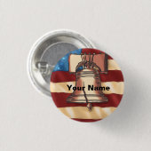 Badge Rond 2,50 Cm Cloche de la Liberté épingle (Devant & derrière)