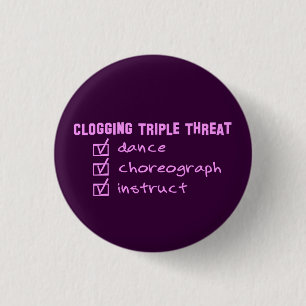 Badge Rond 2,50 Cm Clogger obstruant la menace triple