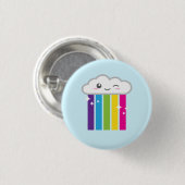 Badge Rond 2,50 Cm Cloud Kawaii et bouton arc-en-ciel (Devant & derrière)