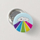 Badge Rond 2,50 Cm Cloud Kawaii et bouton arc-en-ciel (Devant & derrière)