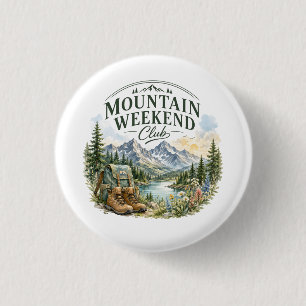Badge Rond 2,50 Cm Club de week-end en montagne Randonnée aventure en