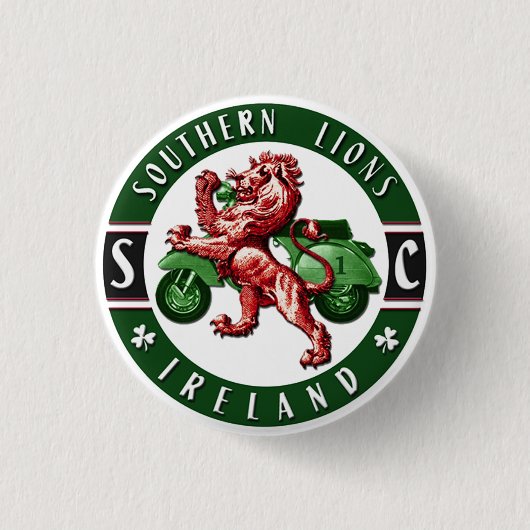 Badge Rond 2,50 Cm Club du sud de scooter de lions (Devant)