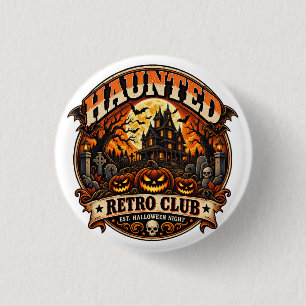 Badge Rond 2,50 Cm Club Rétro Hanté