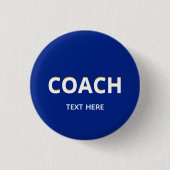 Badge Rond 2,50 Cm Coach texte sur bouton bleu (Devant)