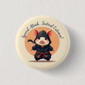 Badge Rond 2,50 Cm Cochon de Ninja (Devant)
