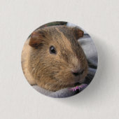 Badge Rond 2,50 Cm Cochon et fleur de Guinée Agouti (Devant)