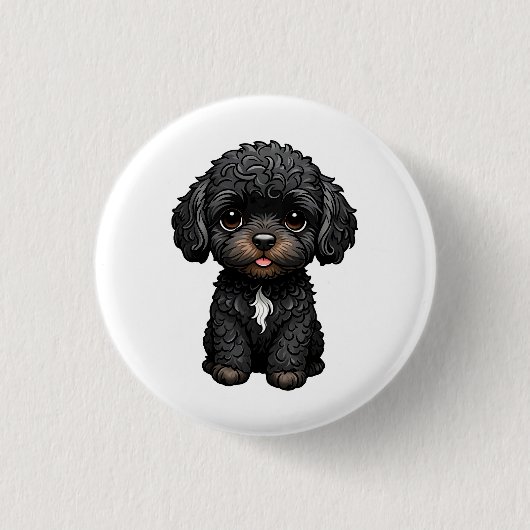 Badge Rond 2,50 Cm Cockapoo noir (Devant)