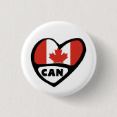 Badge Rond 2,50 Cm Code du pays du Canada Indicateur Épingle cardiaqu (Devant)