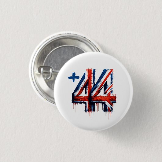 Badge Rond 2,50 Cm Code pays du Royaume-Uni (Devant & derrière)