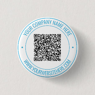 Badge Rond 2,50 Cm Code QR personnalisé et bouton Texte personnalisé 