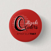 Badge Rond 2,50 Cm Codeurs de Hijabi - rouge (Devant)
