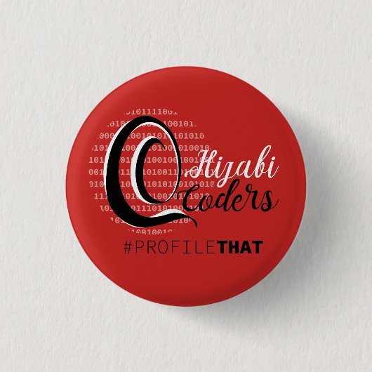 Badge Rond 2,50 Cm Codeurs de Hijabi - rouge (Devant)