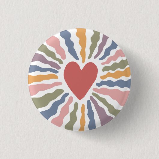 Badge Rond 2,50 Cm Coeur (Devant)