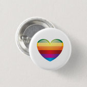 Badge Rond 2,50 Cm Coeur arc-en-ciel (Devant & derrière)
