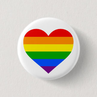 Badge Rond 2,50 Cm "COEUR d'ARC-EN-CIEL" 1,25 pouces