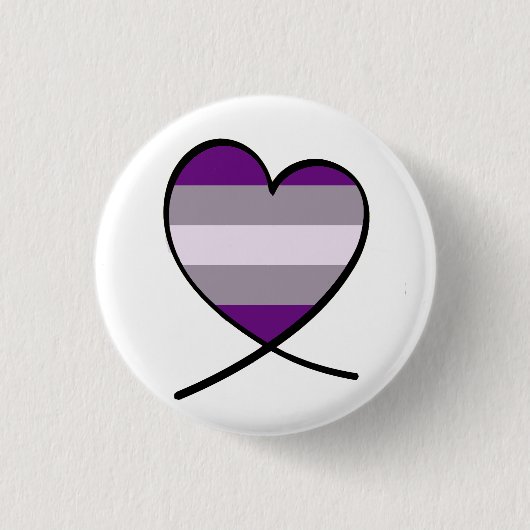 Badge Rond 2,50 Cm Coeur de fierté de Graysexual (Devant)