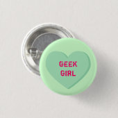Badge Rond 2,50 Cm Coeur de fille geek (Devant & derrière)