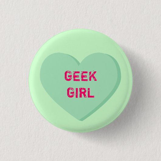 Badge Rond 2,50 Cm Coeur de fille geek (Devant)
