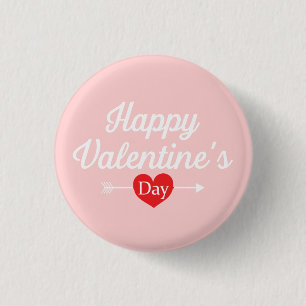 Badge Rond 2,50 Cm Coeur Heureuse Sainte-Valentin