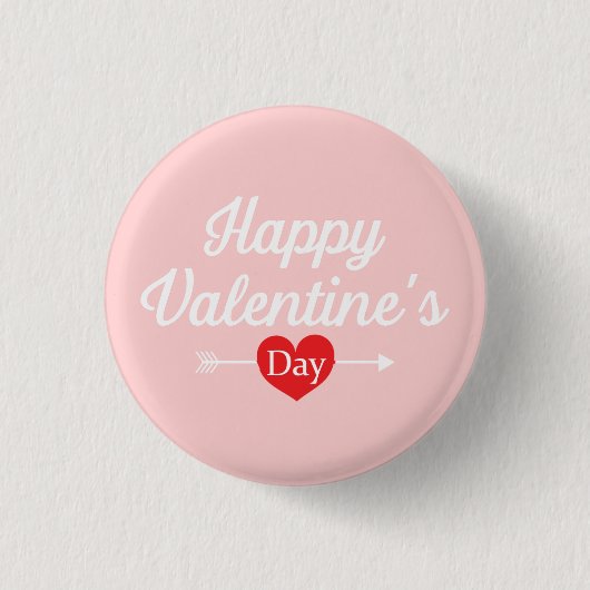Badge Rond 2,50 Cm Coeur Heureuse Sainte-Valentin (Devant)