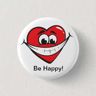 Badge Rond 2,50 Cm Coeur heureux