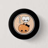 Badge Rond 2,50 Cm Coeur mignon Halloween d'I (Devant)