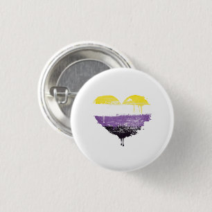 BADGE ROND 2,50 CM COEUR NON BINAIRE