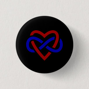 Badge Rond 2,50 Cm Coeur polyamory fierté-infini
