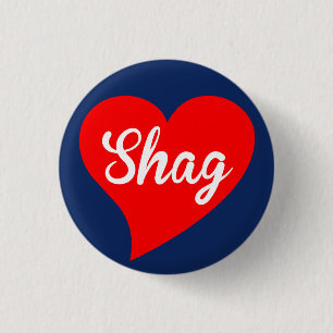 Badge Rond 2,50 Cm Coeur rouge de tapis à longs poils, marin