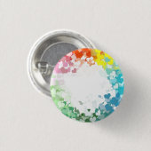 Badge Rond 2,50 Cm Coeurs Abstrait jaune orange bleu vert rose rouge (Devant & derrière)