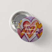 Badge Rond 2,50 Cm Coeurs d'amour Personnalisé Boutons Pins (Devant & derrière)