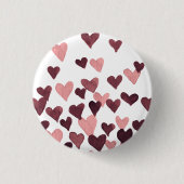 Badge Rond 2,50 Cm Coeurs d'aquarelle de la Saint-Valentin - rose fon (Devant)