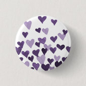 Badge Rond 2,50 Cm Coeurs d'aquarelle de la Saint-Valentin - ultra vi (Devant)