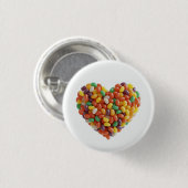 Badge Rond 2,50 Cm Cœurs de Jellybeans (Devant & derrière)