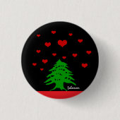 Badge Rond 2,50 Cm Coeurs du Liban & drapeau libanais mode / Amour (Devant)