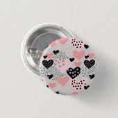 Badge Rond 2,50 Cm Coeurs et points tirés à la main ID Motif471 (Devant & derrière)