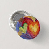 Badge Rond 2,50 Cm Coeurs & Mains Diversité Amour Portable Boutons (Devant & derrière)