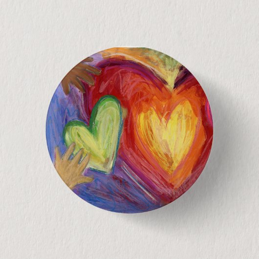Badge Rond 2,50 Cm Coeurs & Mains Diversité Amour Portable Boutons (Devant)