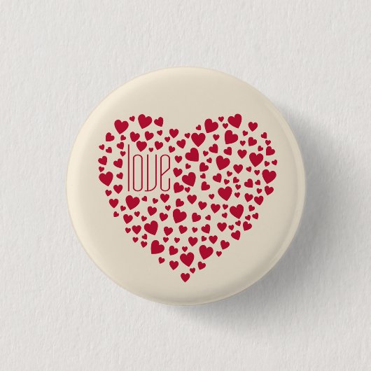 Badge Rond 2,50 Cm Coeurs pleins de coeur Aimer rouge (Devant)